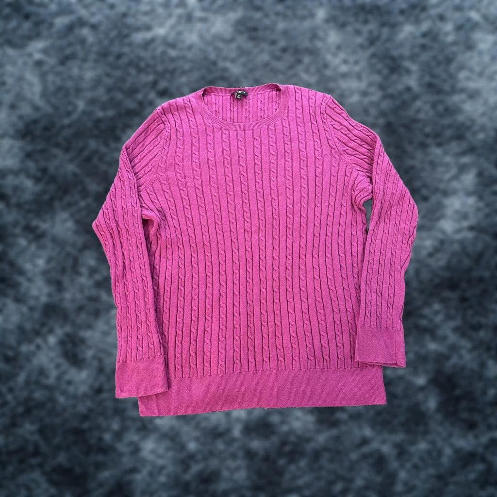 Talbots Talbots Sweater Womens 1x Purple Knit Pullover Long Sleeve Chunky Cotton Size XL / US 12-14 / IT 48-50 - 1 Thumbnail