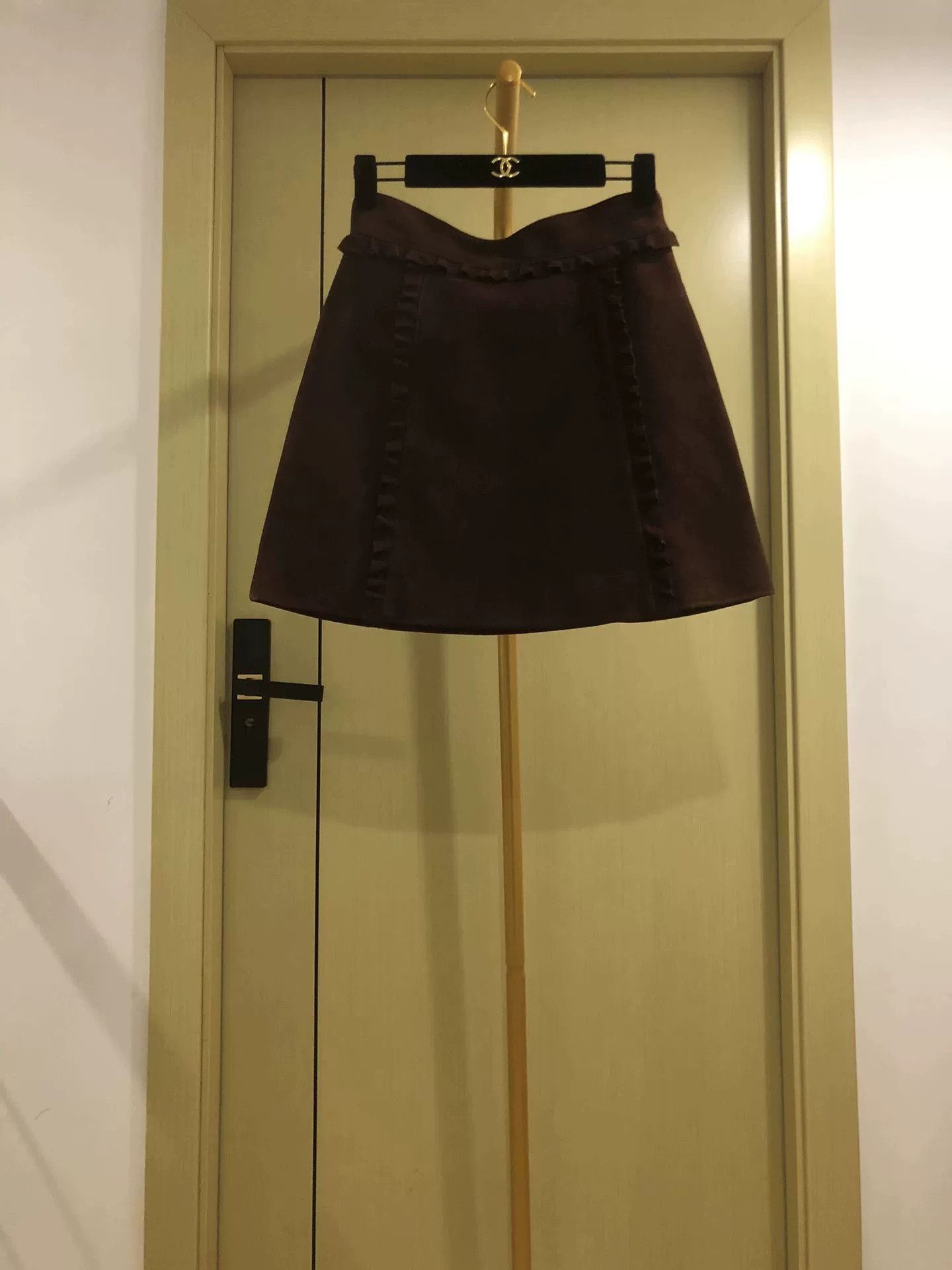 Miu Miu Brown Leather Mini Skirt