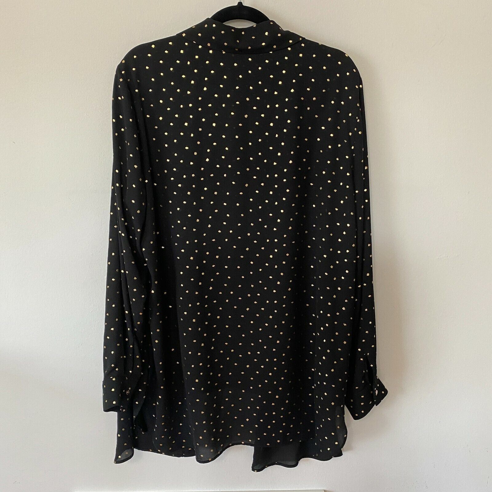 Other Cartise Black Gold Polka Dot Button Shirt Front Overlay 14 Size XL / US 12-14 / IT 48-50 - 4 Thumbnail
