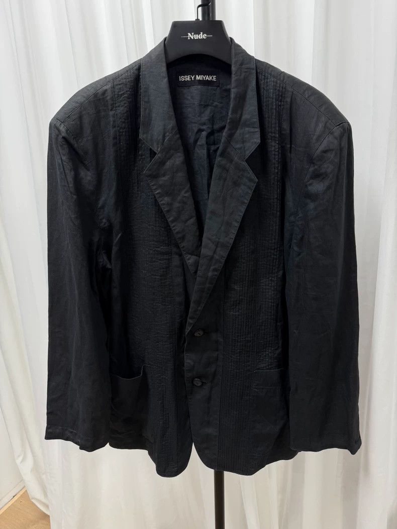 Issey Miyake Issey miyake size l Court pleated linen blazer Size 36R - 1 Thumbnail