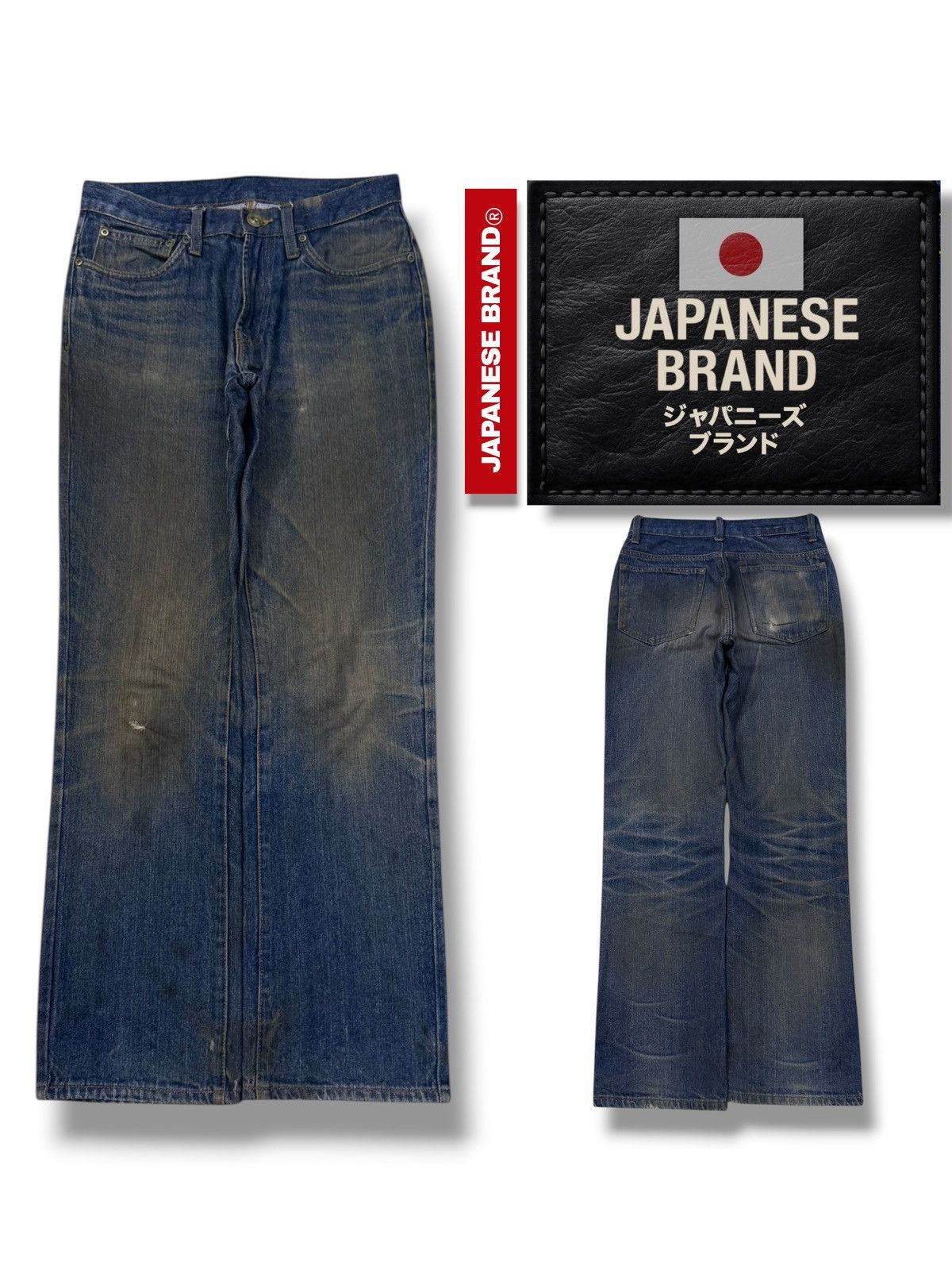 Japanese Brand Vintage Japanese Denim Jeans Y2K Vintage Fade mud wash | W29 Size US 29 - 1 Thumbnail