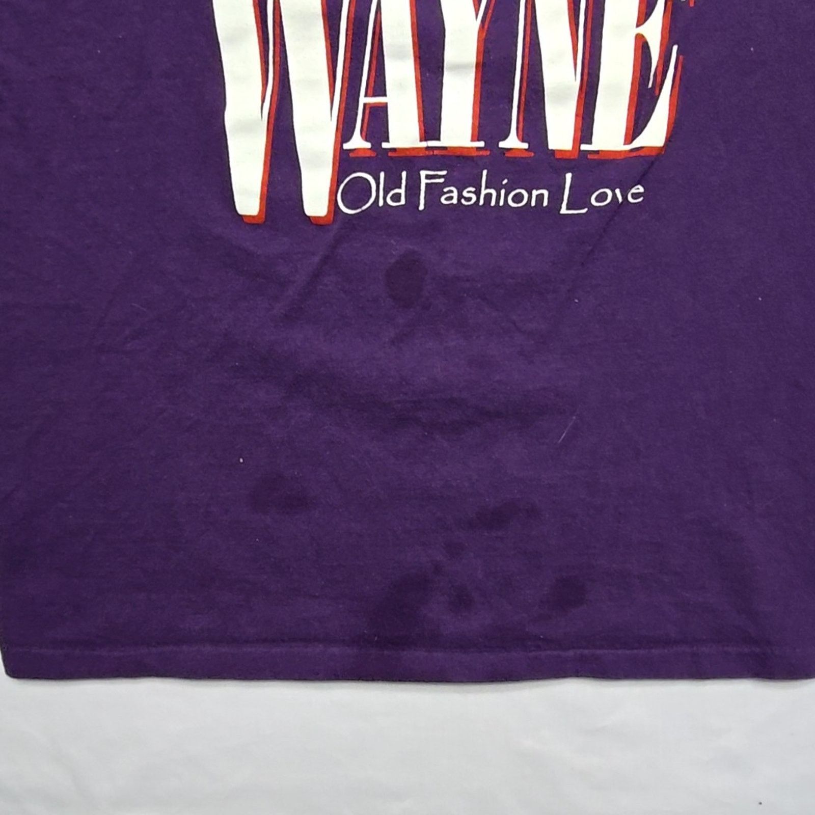 Hanes Vintage Kenne Wayne Shirt Old Fashion Love Purple XL Tee 90s Size US XL / EU 56 / 4 - 3 Thumbnail
