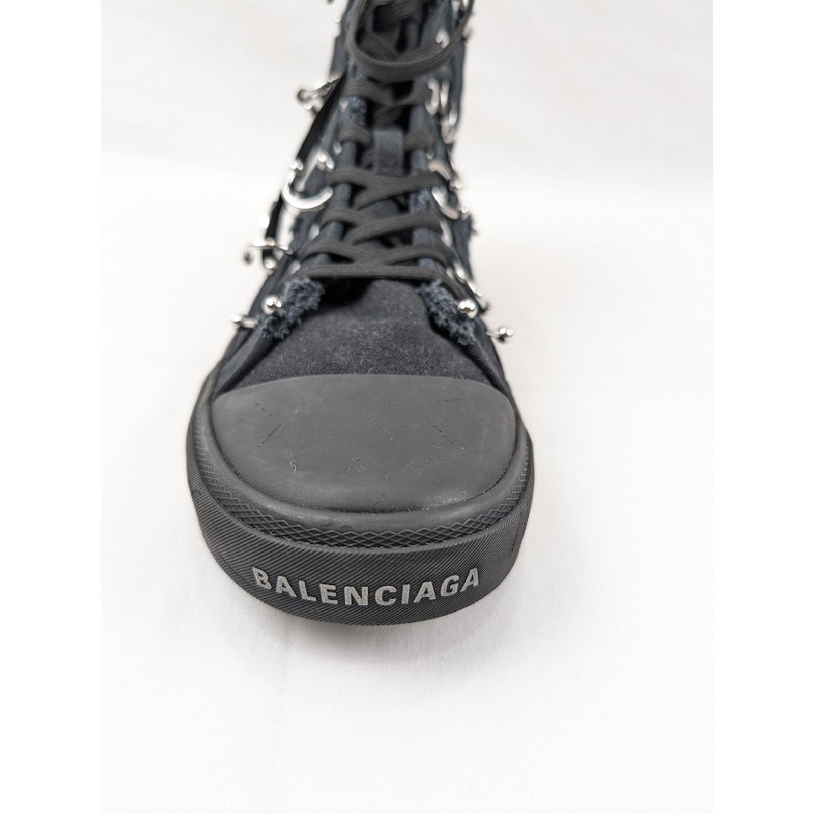 Balenciaga o1rshd1 Destroy Paris High Top Sneakers in Black Size US 9 / EU 42 - 5 Thumbnail