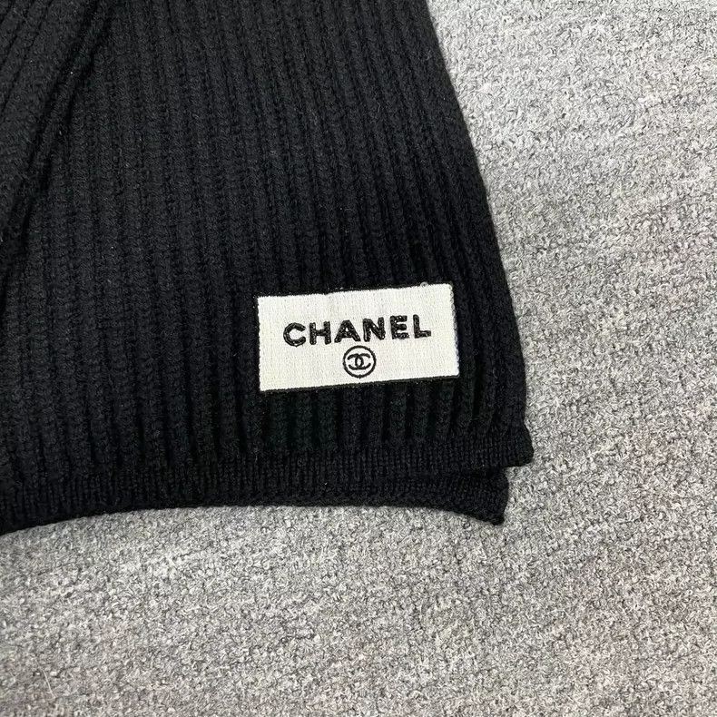 Chanel Chanel Black Cashmere Scarf with Sequins -2505 Size ONE SIZE - 2 Thumbnail