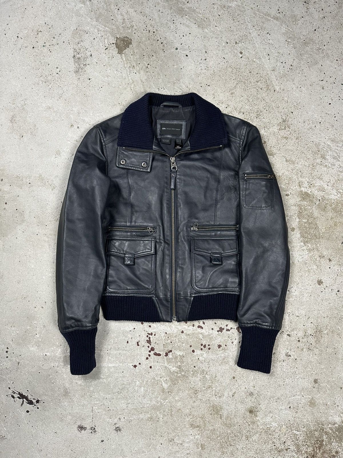 Genuine Leather × Vintage Vintage Y2K Genuine Leather Flyers Utility Bomber Jacket Size US XS / EU 42 / 0 - 1 Thumbnail