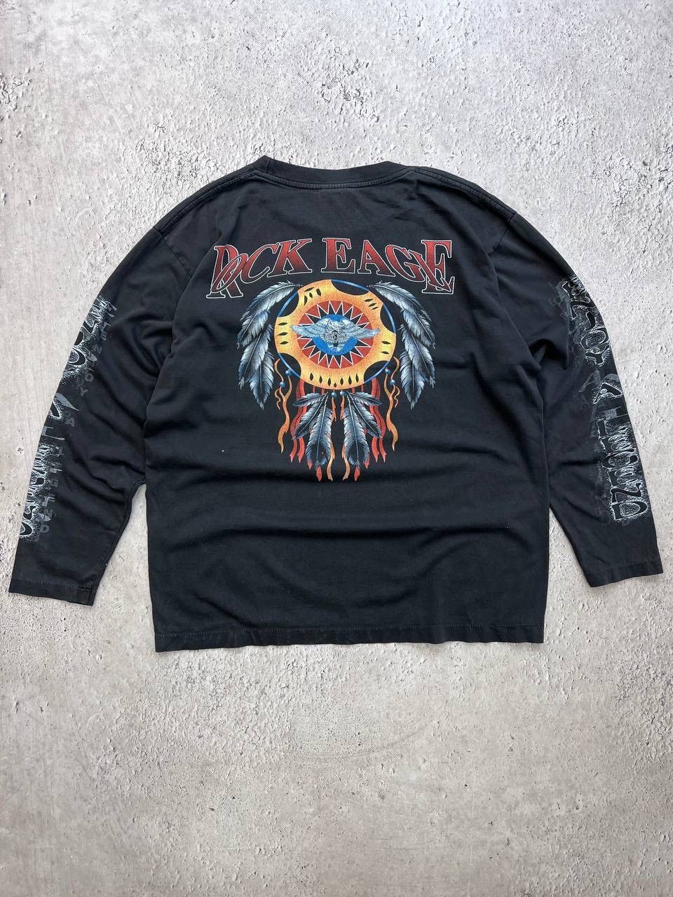 Affliction × Harley Davidson THRASHED & FADED Flames Harley Davidson style Longsleeve Size US L / EU 52-54 / 3 - 7 Thumbnail