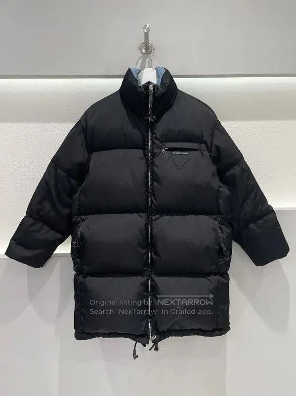 Prada Classic Black Long Puffer Jacket.