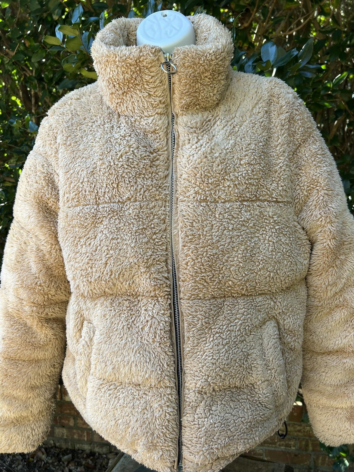 Hollister Hollister Mockneck Puffer Sherpa Cream Teddy Jacket Coat L Size L / US 10 / IT 46 - 1 Thumbnail