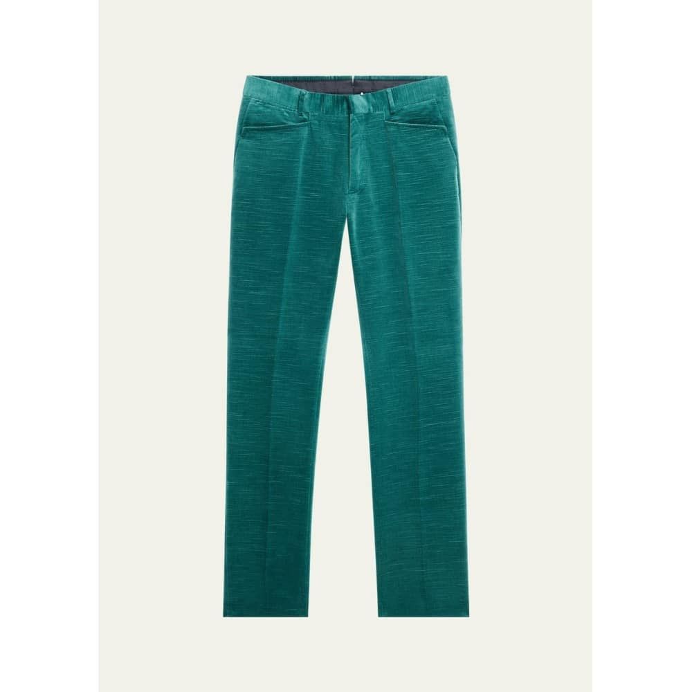 Tom Ford o1loc1c1125 PLPW01 Dyllan Ridged Velvet Pant in Green Size US 38 / EU 54 - 1 Thumbnail