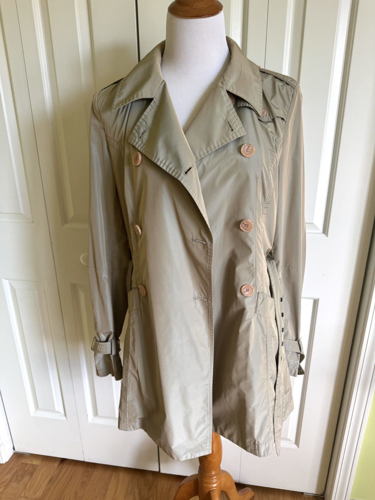 Costume National CNC COSTUME NATIONAL Women Beige Trench Jacket 8-10 EUC Size M / US 6-8 / IT 42-44 - 6 Thumbnail