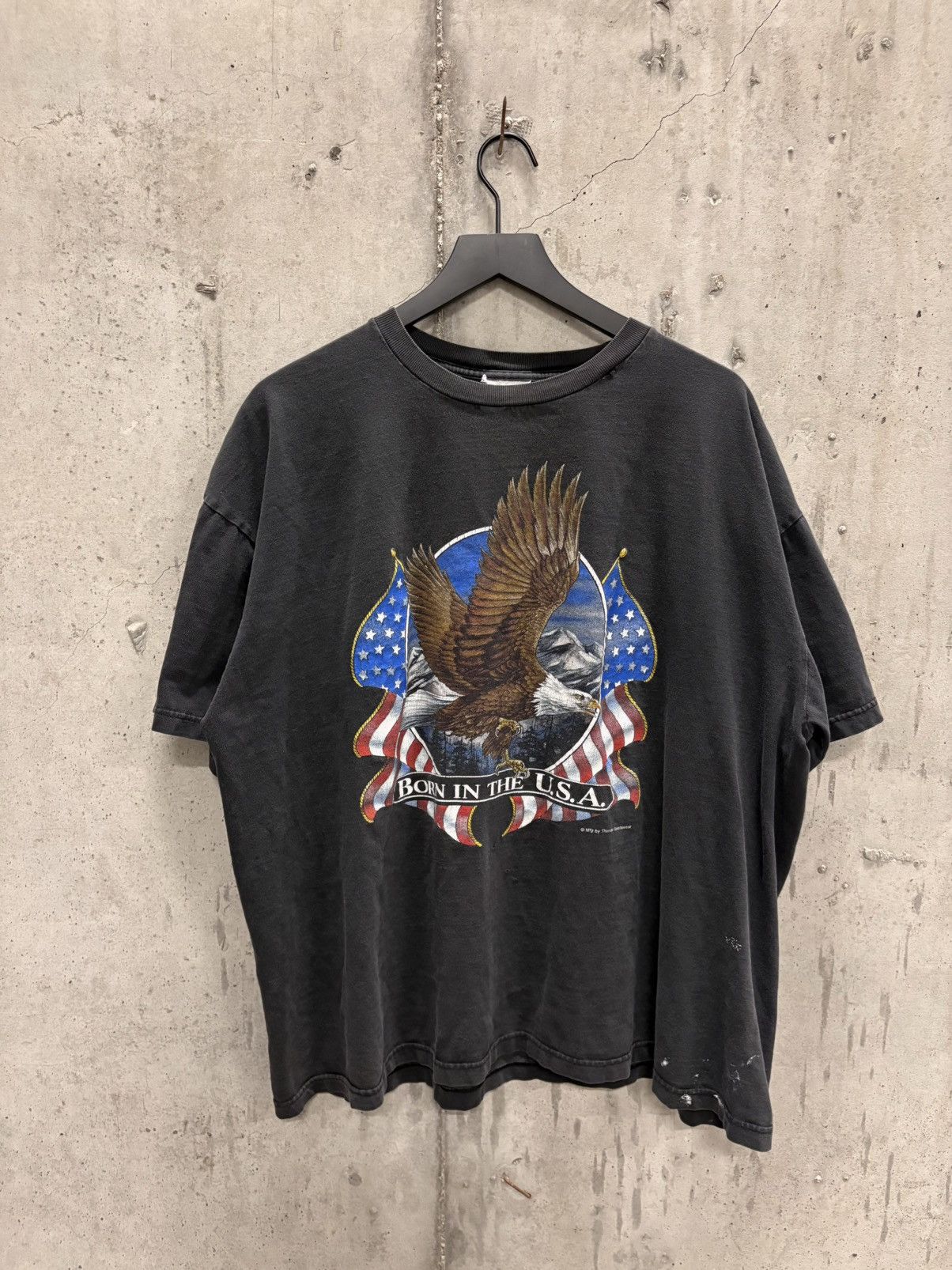 Vintage Vintage Born In The USA Shirt Faded Distress Grunge Biker Size US XXL / EU 58 / 5 - 1 Thumbnail