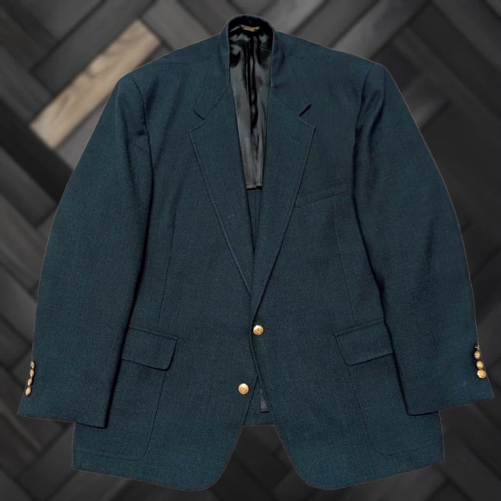 Vintage Palm Beach 1980s 48L Wool Blazer Green USA Made Blazer Men Golf Masters Agusta Vintage BLAZER Size 48R - 1 Thumbnail