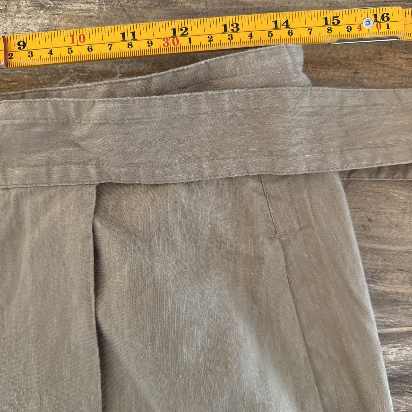 Vince Vince Buckle Khaki linen-blend wrap Midi skirt buckle Size 27" / US 4 / IT 40 - 5 Thumbnail