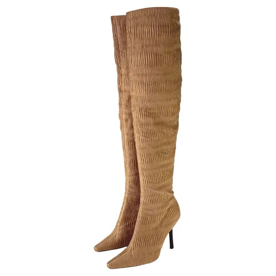 Tom Ford F/W 1999 Gucci by Tom Ford Ruched Silk Heeled Boots Ad Size US 9 / IT 39 - 20 Thumbnail