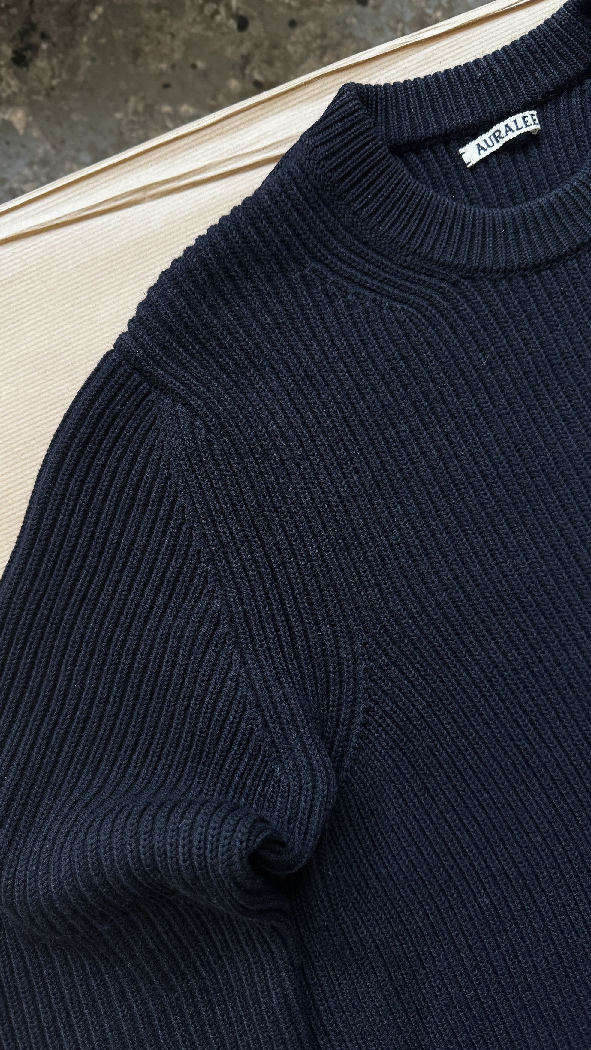 Auralee aa . 5 . SUPERFINE WOOL CASHMERE RIB KNIT P/O . A5AP01RK 