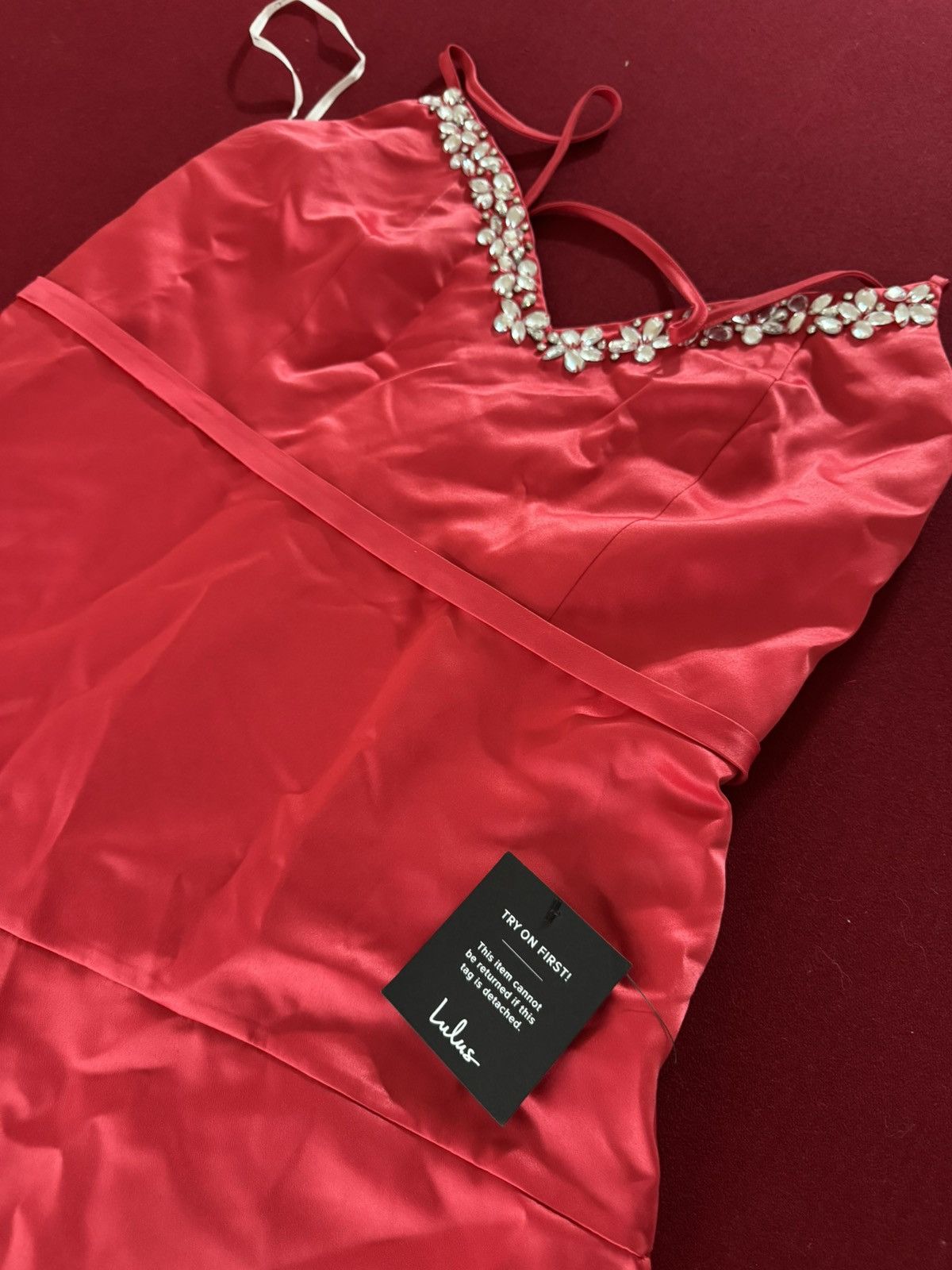 Lulus Rhinestone red dress Size XL / US 12-14 / IT 48-50 - 3 Thumbnail