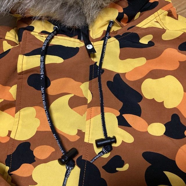 Bape 🔥Vintage🔥 BAPE Orange camo fur batting jacket a bathing ape Size US M / EU 48-50 / 2 - 7 Thumbnail
