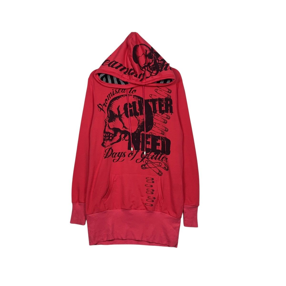 Japanese Brand GLITTER NEED Skulls Big Logo Punk Hoodies #1595-C71 Size M / US 6-8 / IT 42-44 - 1 Thumbnail