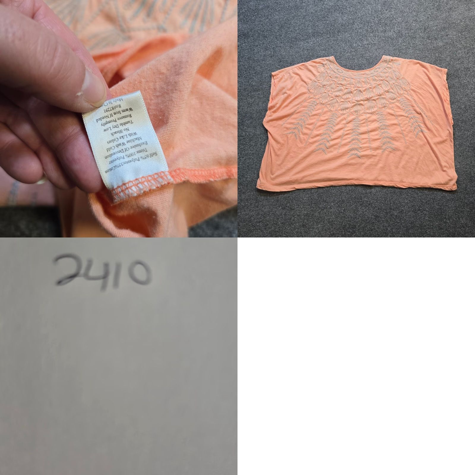 Johnny Was Johnny Was Top Womens Size Medium Orange Embroidered Short Sleeve Oversized Boho ShirtMens?Womens Size M / US 6-8 / IT 42-44 - 8 Thumbnail