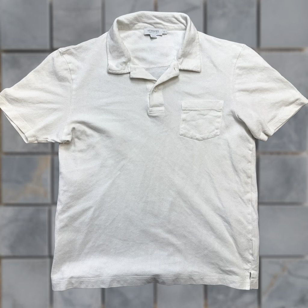 Sunspel Sunspel Polo Shirt Womens Small White Knit Pocket Quiet Luxury Coastal Tennis Shirt Size S / US 4 / IT 40 - 1 Thumbnail