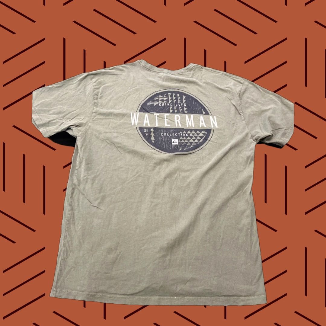 Quiksilver VINTAGE Quiksilver Waterman Collection Shirt Men’s L Green Surfer Graphic Print Short Sleeve Crew Neck T-Shirt Beac h Surf Mens Size US L / EU 52-54 / 3 - 1 Thumbnail