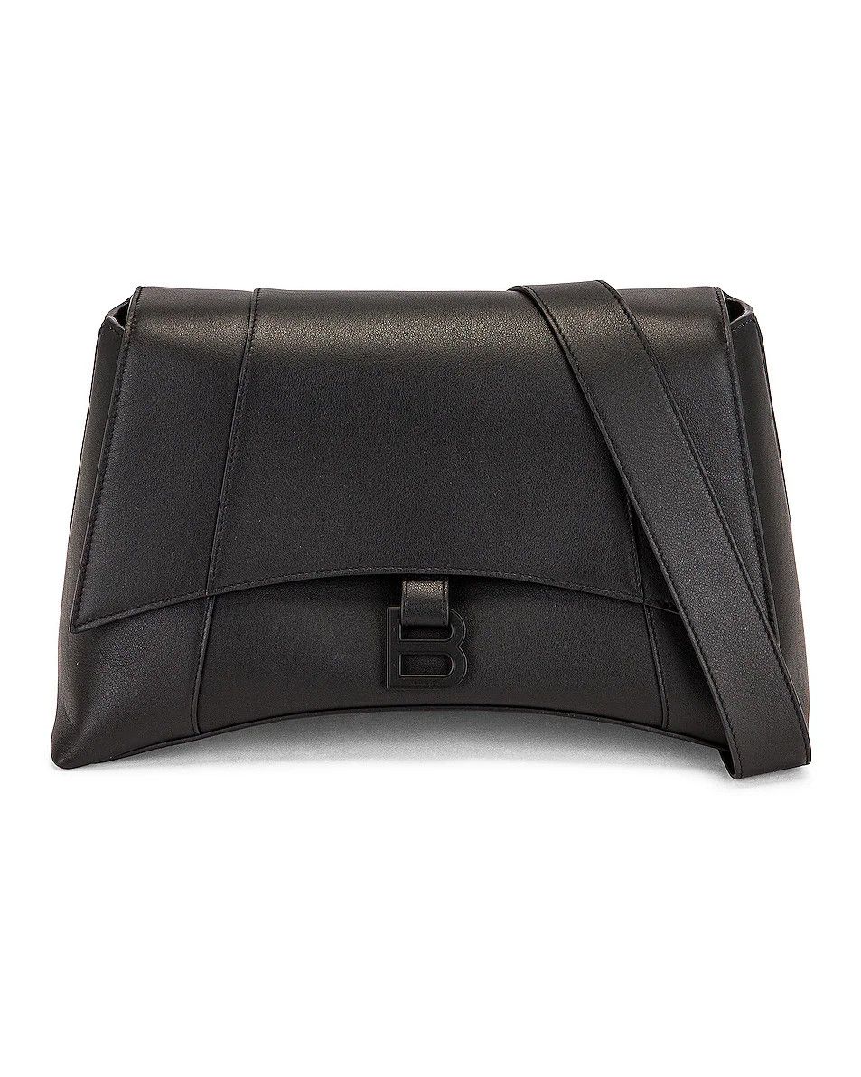 Balenciaga o1s1rm1225 Size: OS / Downtown Medium Shoulder Bag in Black Size ONE SIZE - 1 Thumbnail