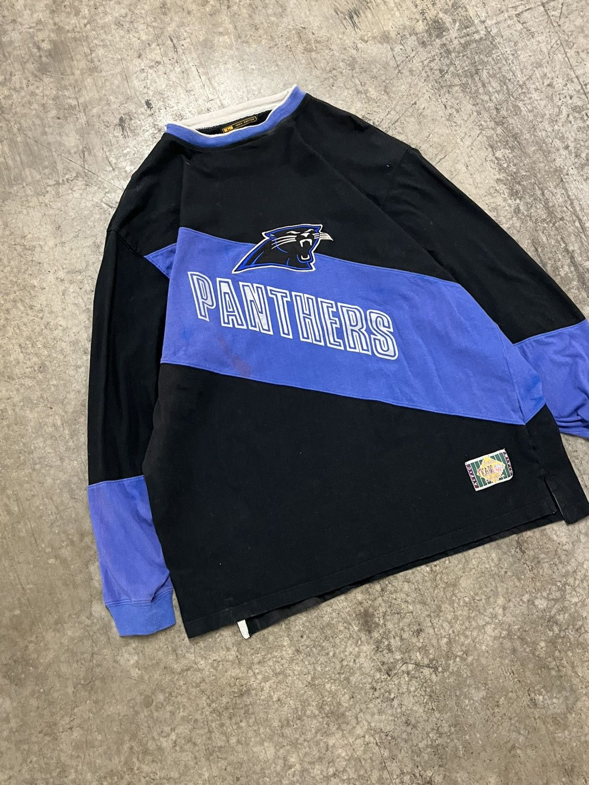 Vintage Carolina panthers vintage longsleeve tee shirt mirage rare Size US XL / EU 56 / 4 - 3 Thumbnail