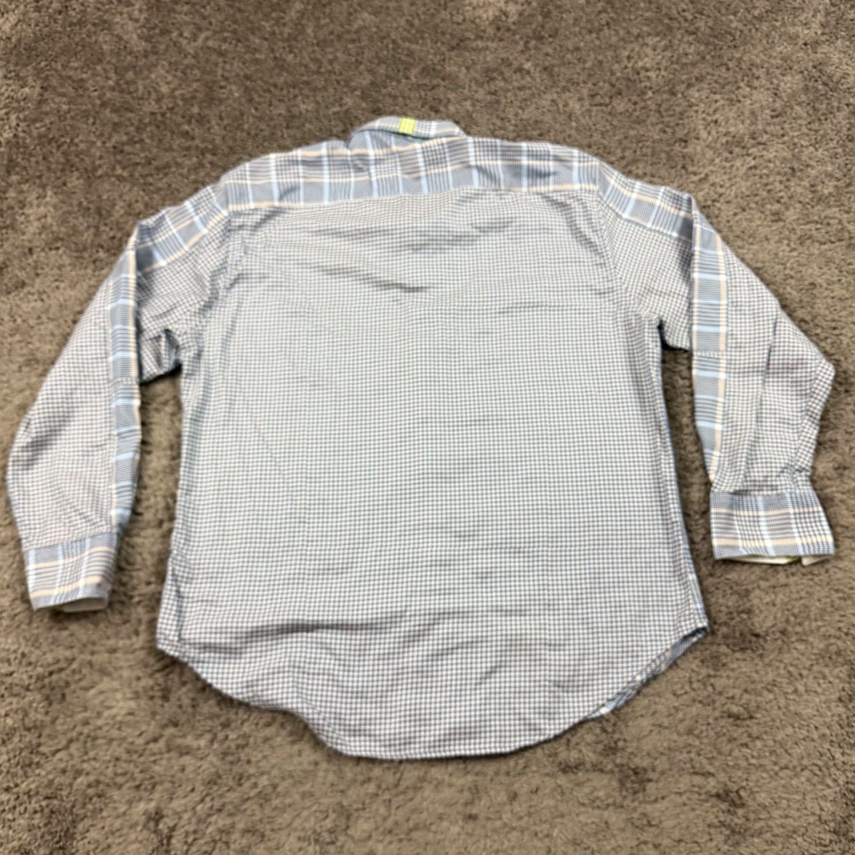 Robert Graham Robert Graham Shirt Mens 2XL Blue Glen Plaid Houndstooth Flip Cuff Long Sleeve Button-Up Casual Party/Cocktail Mens Size US XXL / EU 58 / 5 - 7 Thumbnail