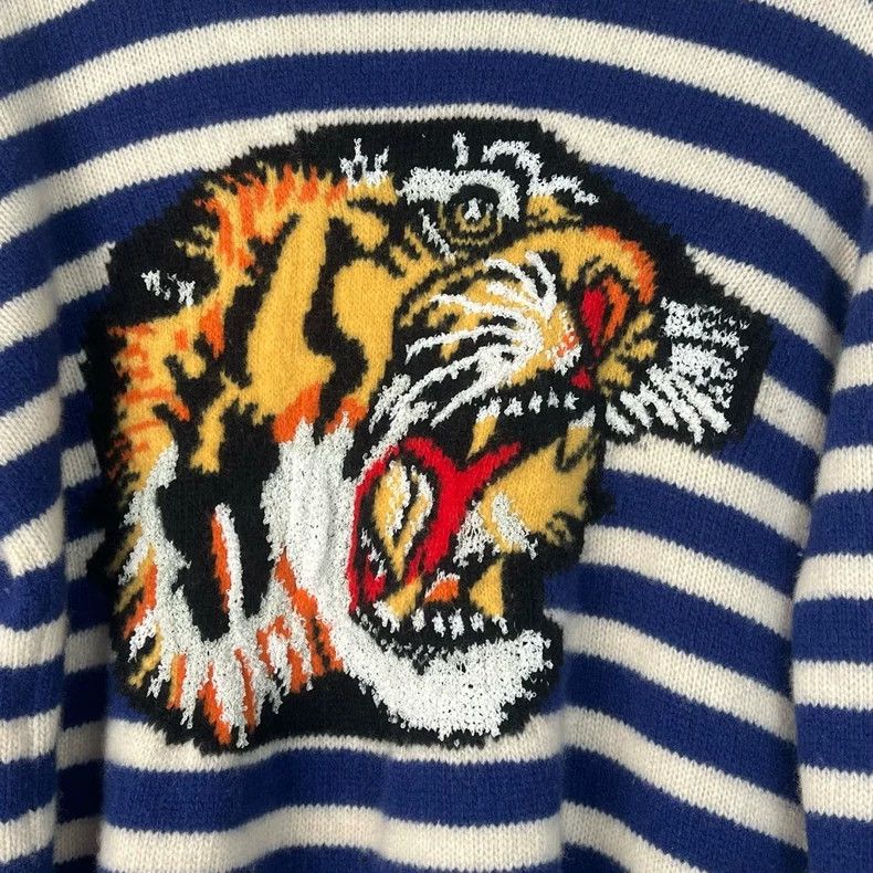 Gucci Gucci Tiger-headed striped knitwear 2503-Nextarrow Size US S / EU 44-46 / 1 - 5 Thumbnail