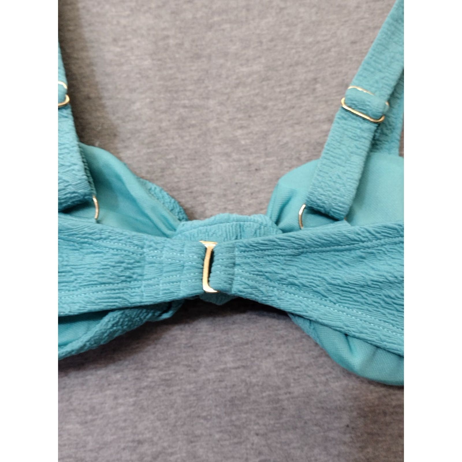 Vintage Time & Tru Womens Knotted Turquoise Bikini Top Size S (4-6) Size S / US 4 / IT 40 - 2 Thumbnail