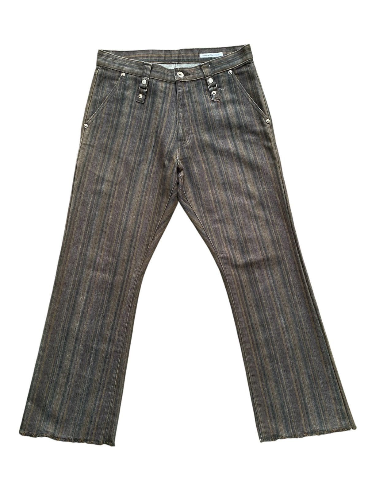 semanticdesign Y2K Semantic Design Striped Flared Pants Size US 32 / EU 48 - 1 Thumbnail