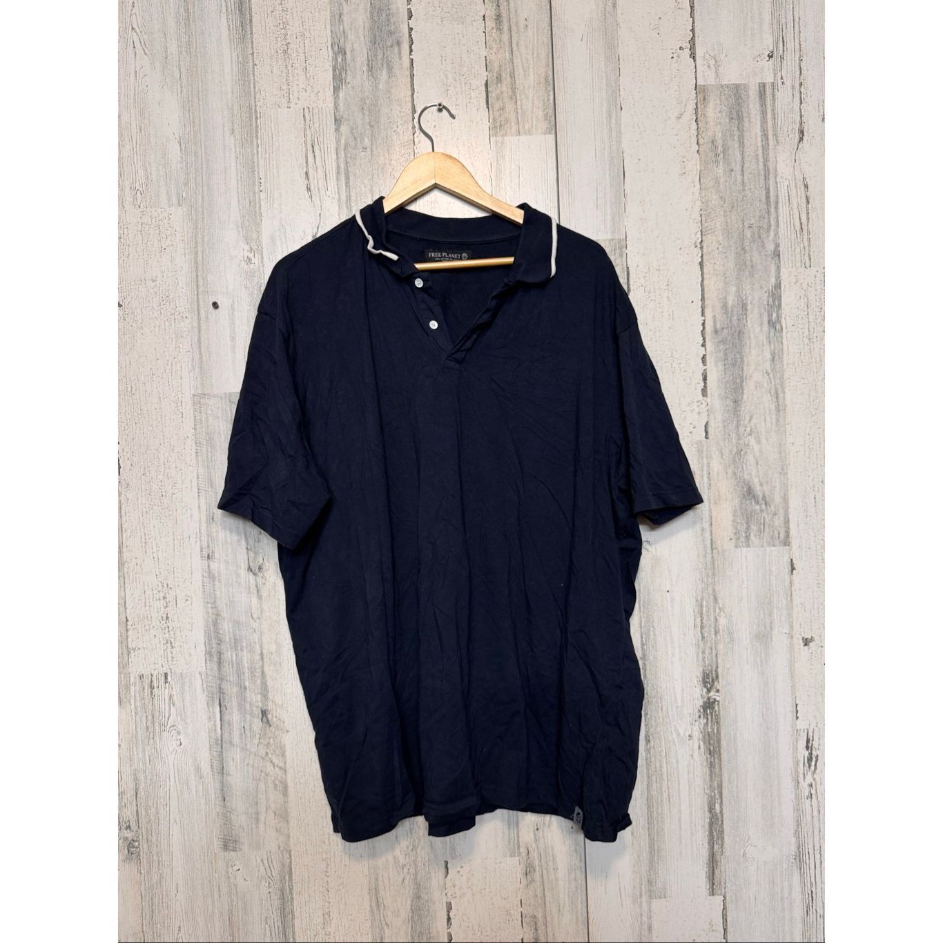 Free Planet Free Planet Navy Blue Short Sleeve Polo Shirt Men’s 3X Cotto Size US XXL / EU 58 / 5 - 3 Thumbnail