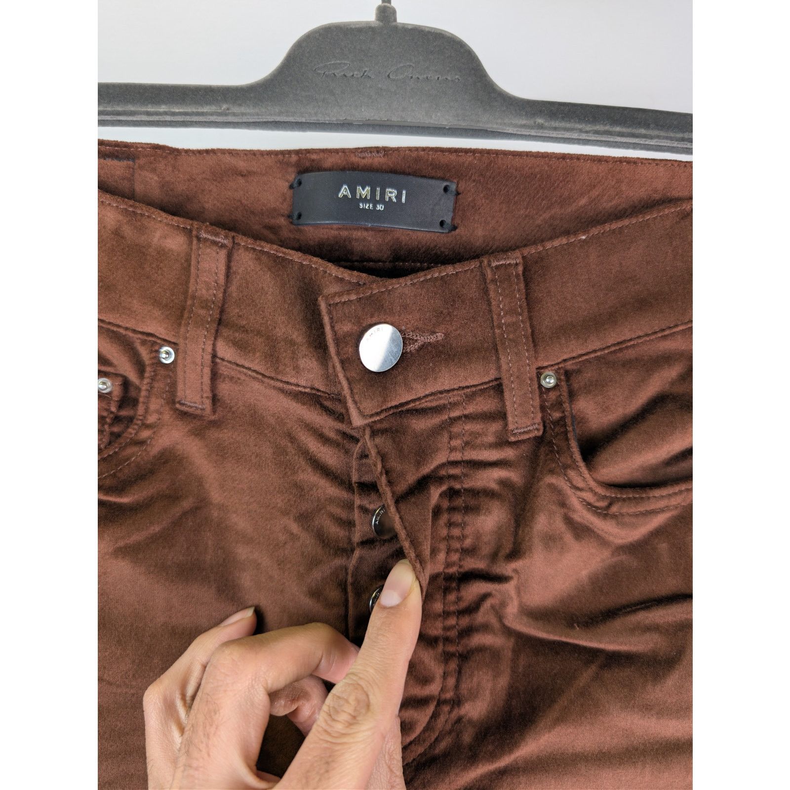 Amiri o1rshd1 Velour Flare Stack Pants in Chocolate Size US 30 / EU 46 - 7 Thumbnail