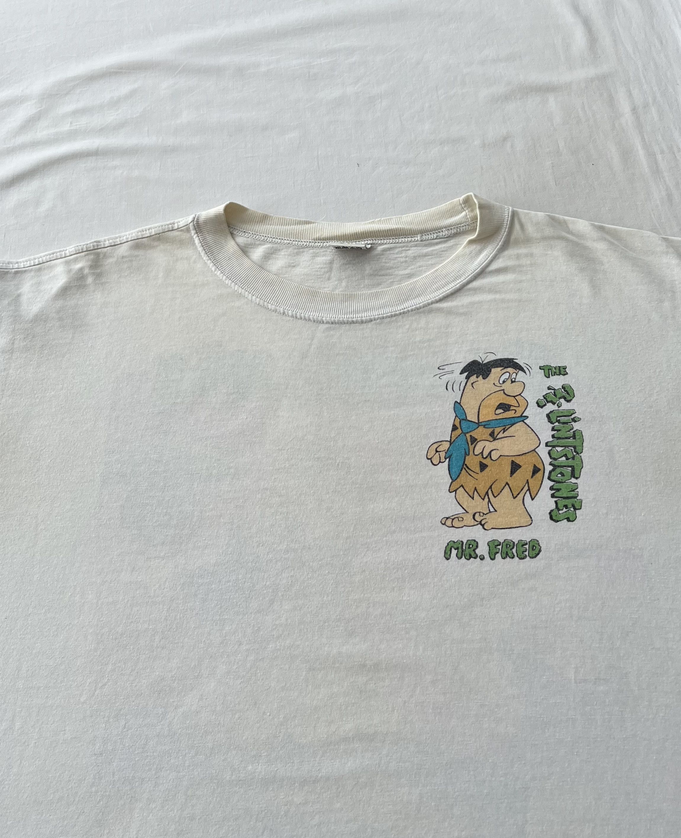 Cartoon Network Vintage 90s The Flintstones Cartoon Humor Funny White Tshirt Size US XL / EU 56 / 4 - 3 Thumbnail