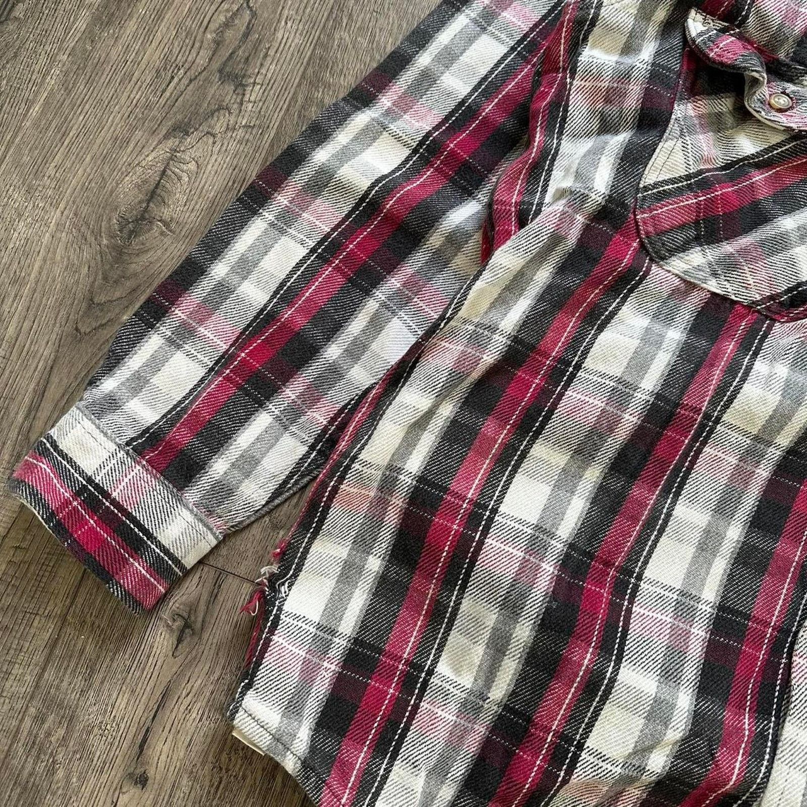 Vintage Vintage 70s Cotton Five Brother Plaid Button Flannel Shirt Size US L / EU 52-54 / 3 - 4 Thumbnail