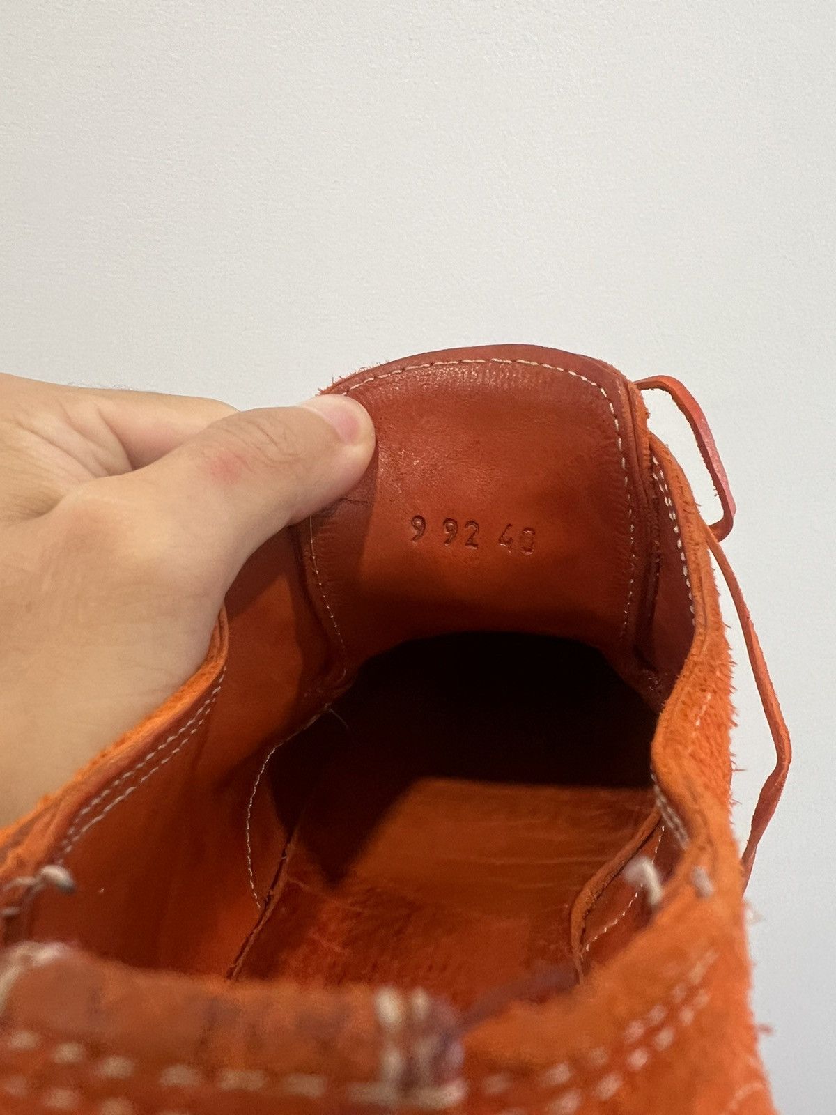 Guidi GUIDI Derby Shoes — Reverse Horse Leather in Burnt Orange Size US 7 / EU 40 - 6 Thumbnail