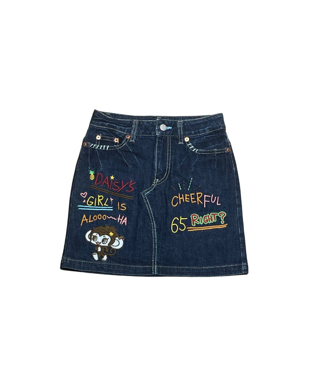 Japanese Brand Daisy Girls Japan Vintage Denim Mini Skirt Size 26" / US 2 / IT 38 - 3 Thumbnail