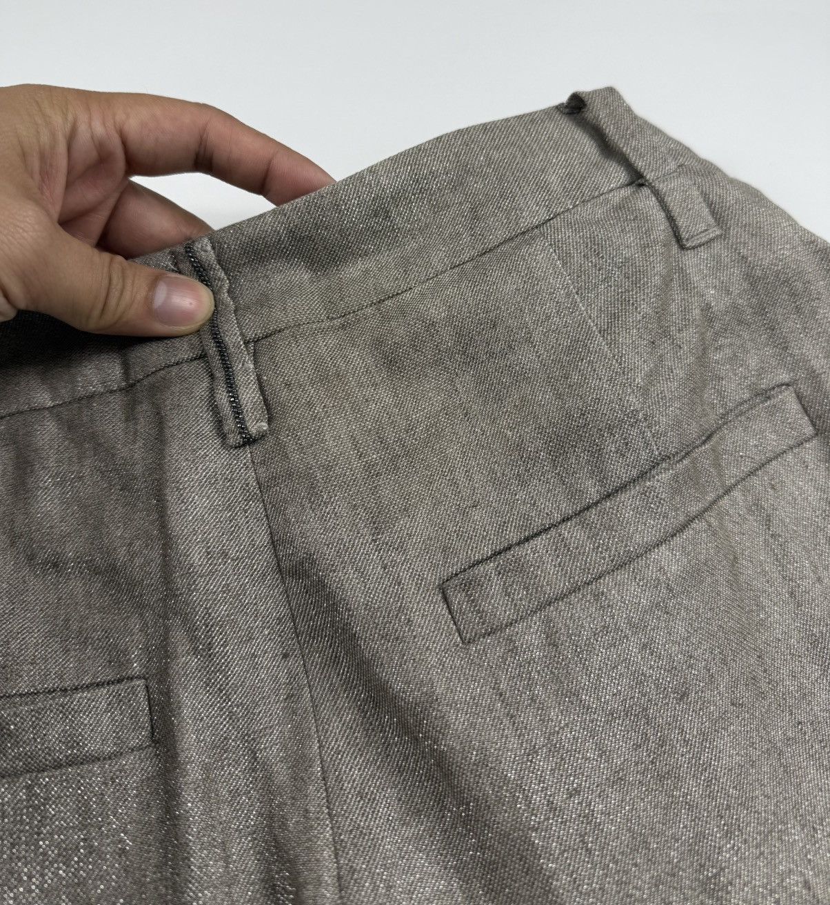 Brunello Cucinelli Brunello Cucinelli S/S’24 Sparkling Linen Flared Trouser Size 28" / US 6 / IT 42 - 9 Thumbnail