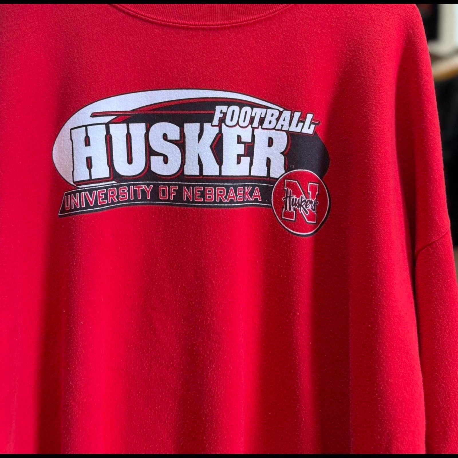 Vintage Vintage 90s Nebraska Huskers Football Logo Crewneck Size US XL / EU 56 / 4 - 3 Thumbnail