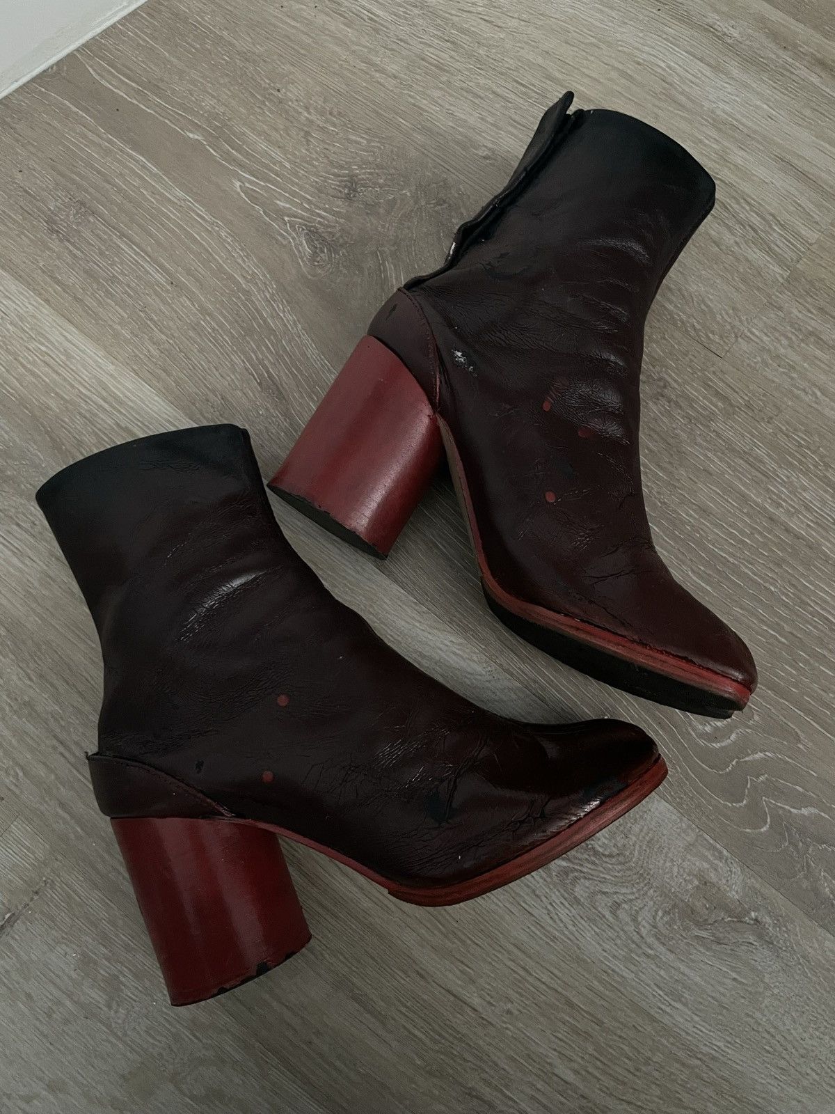 Maison Margiela Maison Margiela red tabi FW1995 Size US 7 / IT 37 - 4 Thumbnail