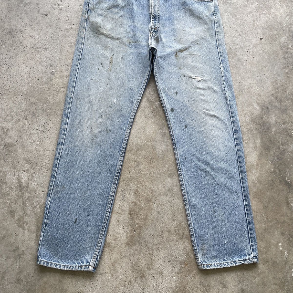 Jean × Levi's 1990s Levis 505 THRASHED Regular Fit Jeans Faded Pants W36 Size US 36 / EU 52 - 4 Thumbnail