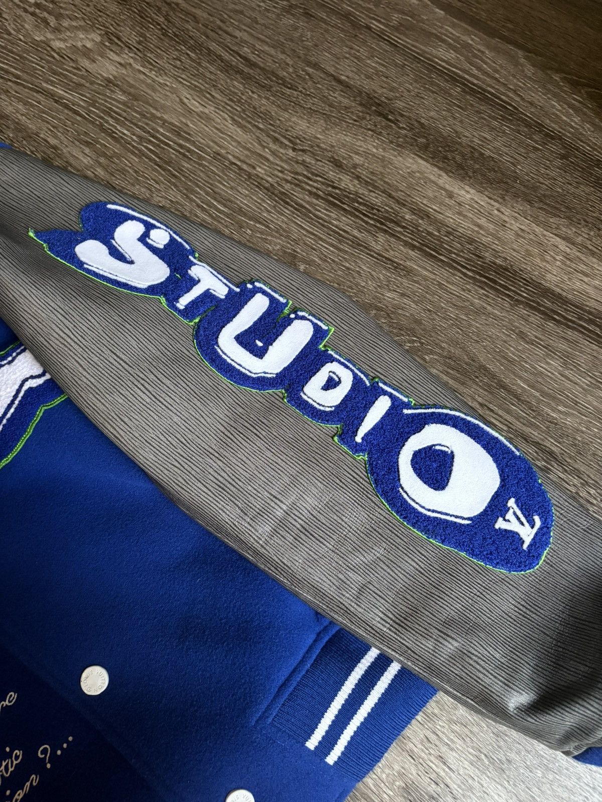 Louis Vuitton Louis Vuitton Embroidered Varsity Jacket Blue Grey Green Size US M / EU 48-50 / 2 - 6 Thumbnail