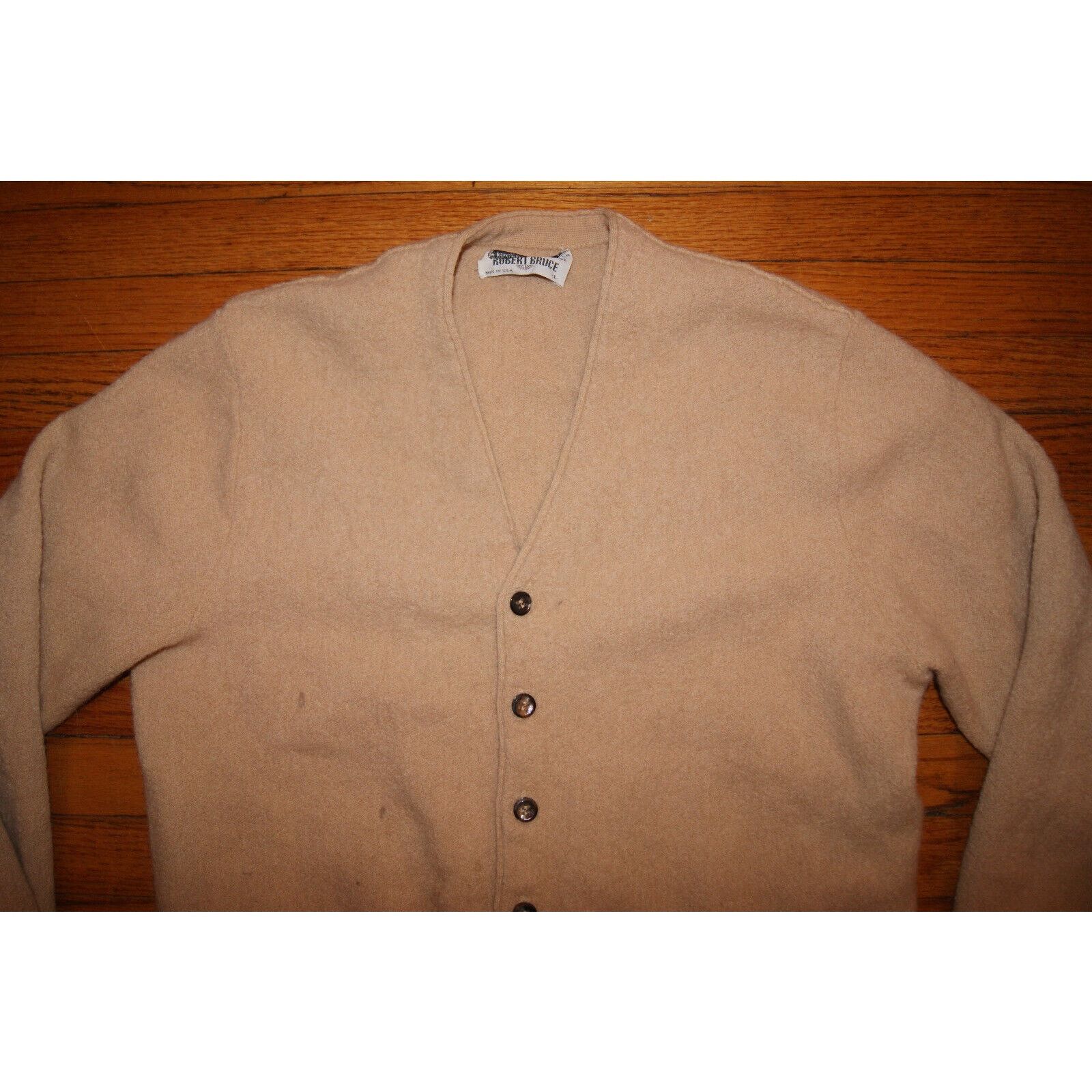 Other VTG 60s Arnold Palmer Alpaca Wool Cardigan Sweater L Holes Size US L / EU 52-54 / 3 - 2 Thumbnail