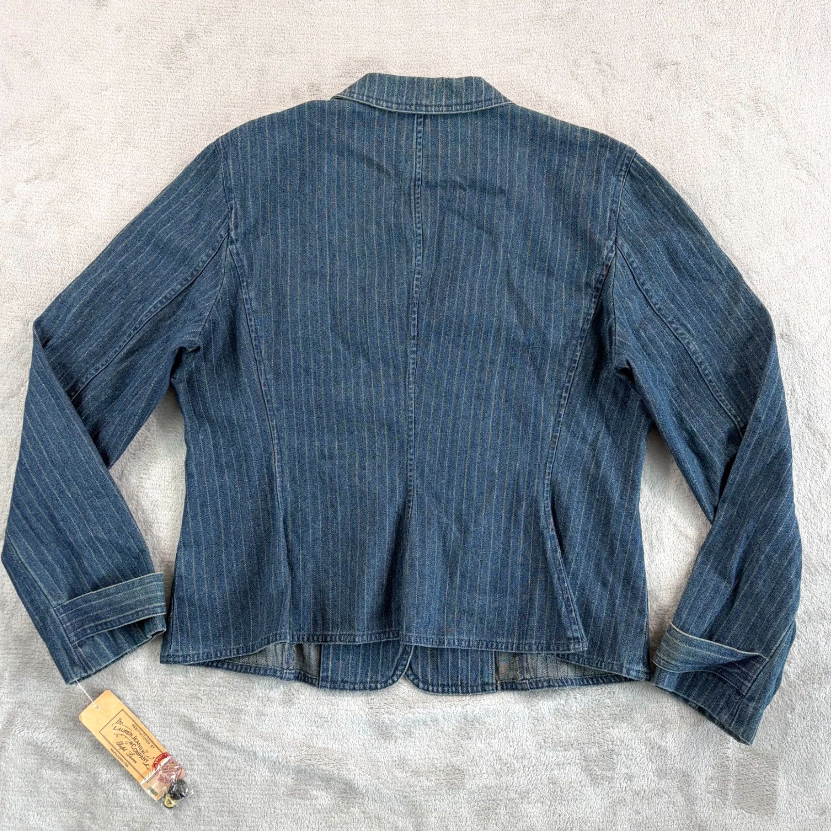 Ralph Lauren VINTAGE Ralph Lauren Denim Jacket Chalkline Indigo XL Women Military Jacket Firemen's Clasps Button Pockets All Seasons Size 40" / US 18 - 7 Thumbnail