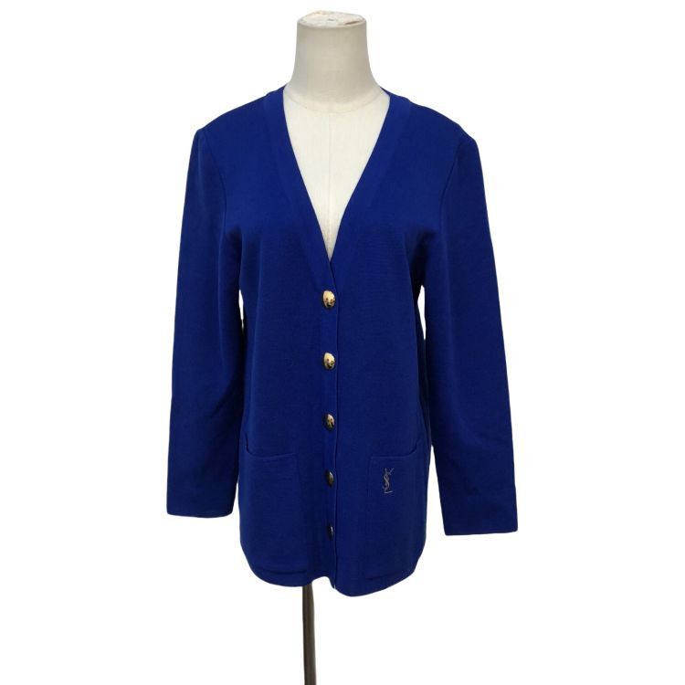 Saint Laurent Paris Saint Laurent Blue Logo Cardigan Size M Size US M / EU 48-50 / 2 - 1 Thumbnail