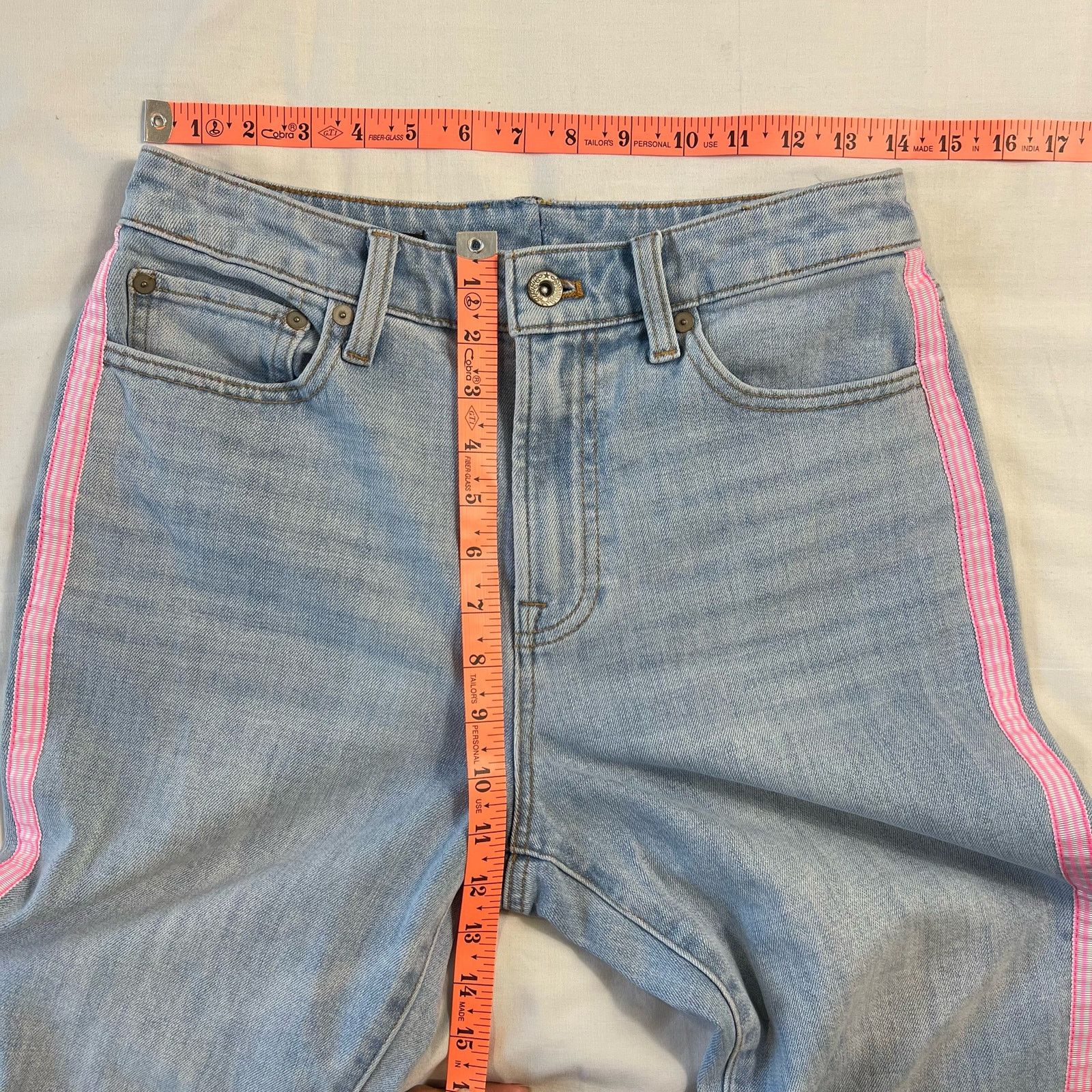 Other Women's 8P Modern Ankle Jean Pink Stripe Light Wash Denim Size 27" / US 4 / IT 40 - 6 Thumbnail