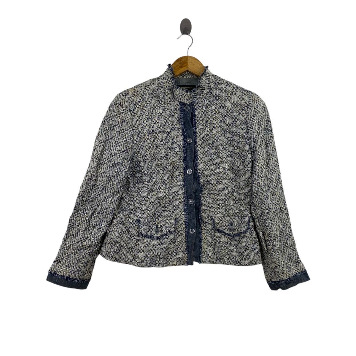 Japanese Brand LEILIAN Japanese Brand Button Up Wool Tweed Grey Blazer Size M / US 6-8 / IT 42-44 - 1 Thumbnail