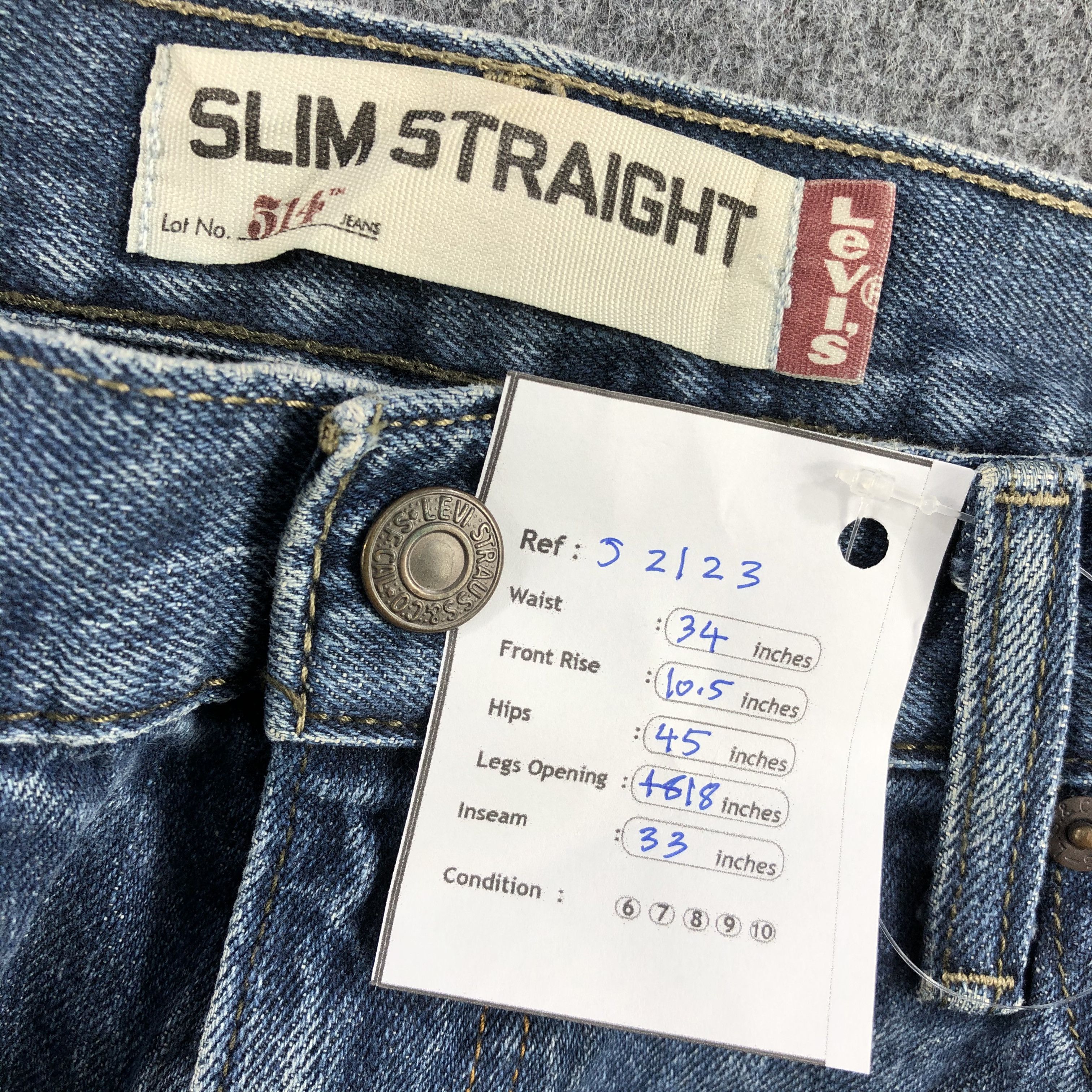 Levi's Vintage Blue Wash Levis 514 Jeans-J2123 Size US 34 / EU 50 - 13 Thumbnail