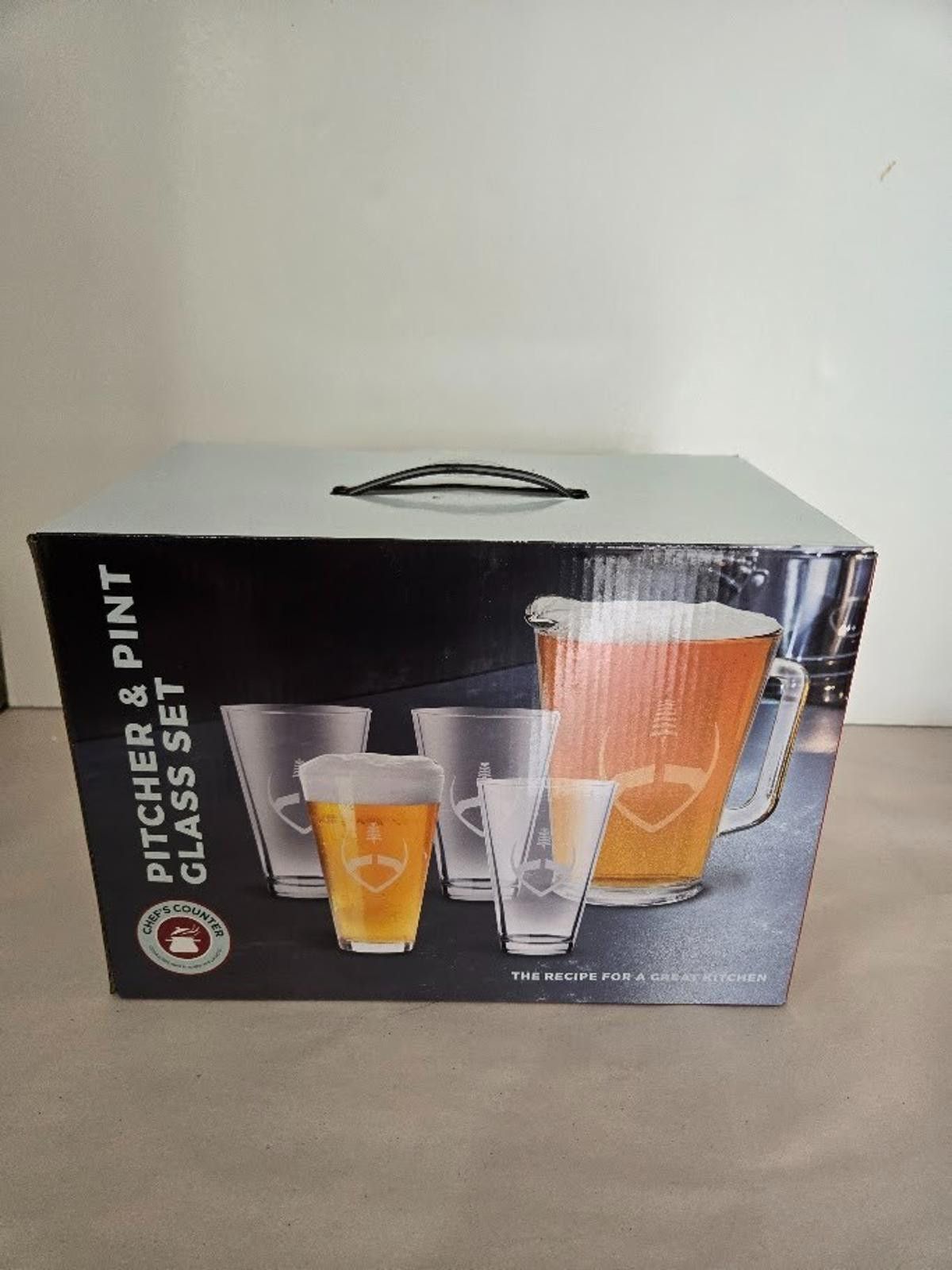 Other Chef's Counter Drinking 4 Beer Glasses 16 oz & Pitcher Pint Size ONE SIZE - 2 Thumbnail