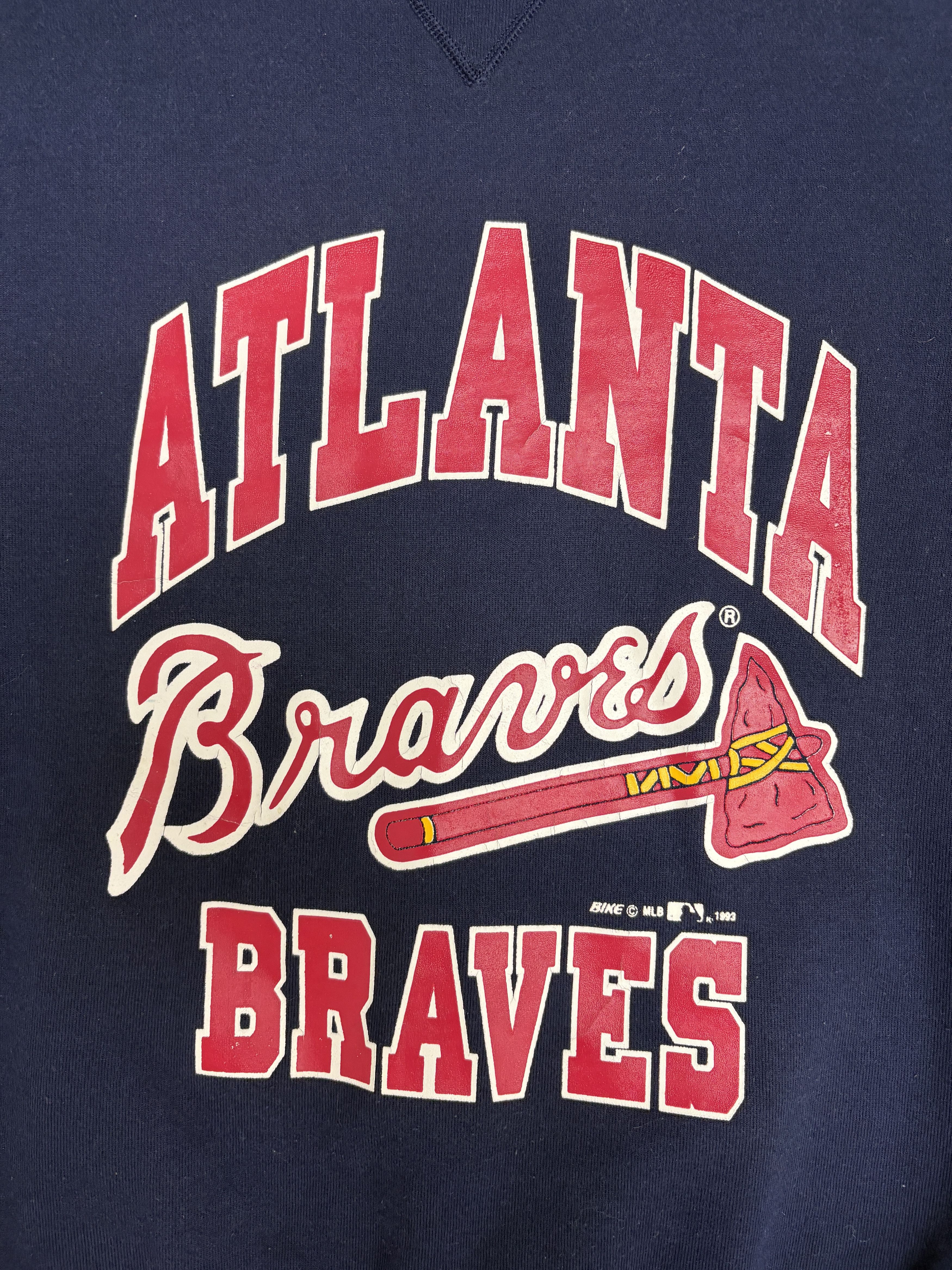 Vintage Atlanta Braves Vintage Blue Crewneck Sweater Size US M / EU 48-50 / 2 - 2 Thumbnail
